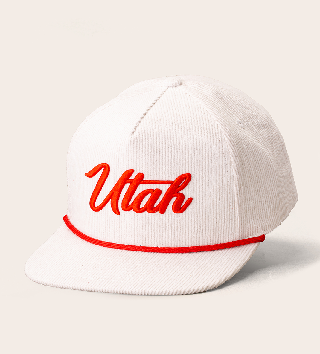 The University of Utah Corduroy Snapback - White