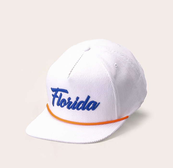 Florida Corduroy Snapback - White