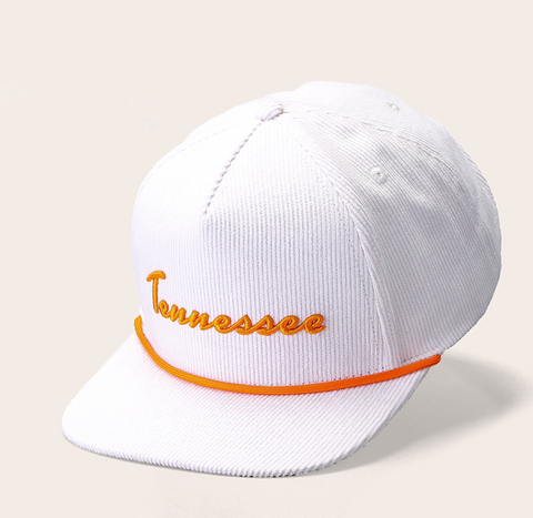 Tennessee Corduroy Snapback Hat White RAINBOX Rainbox